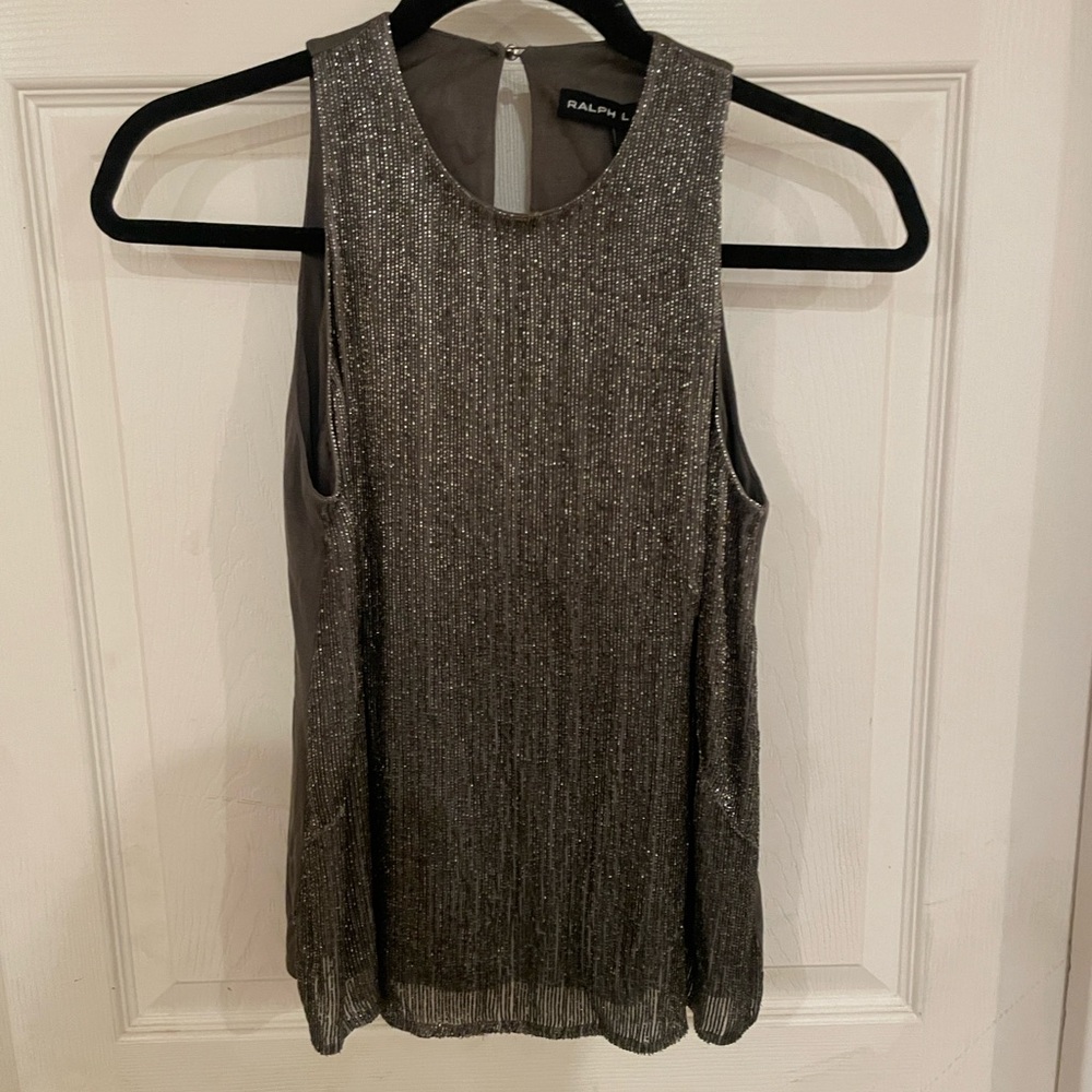 Ralph Lauren Silk Cotton Beaded Top